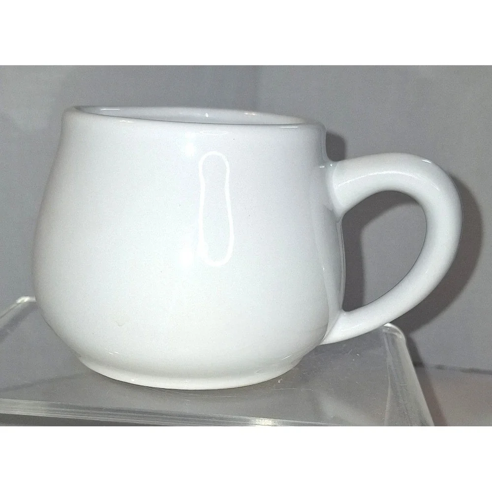 Vintage White Ceramic tea bag holder mug Cat Kitten Heart Cottagecore Tea Cup
